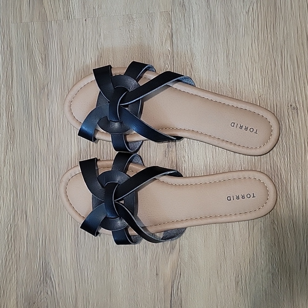 Torrid black slip on sandals